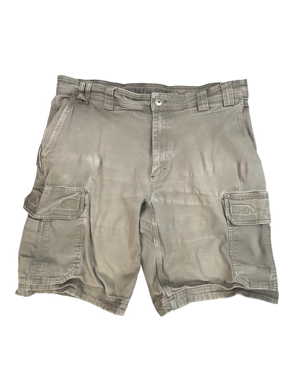 Duluth Trading Co Mens Flex Fire Hose Relaxed Fit Gray Cargo Shorts 38 Stretch